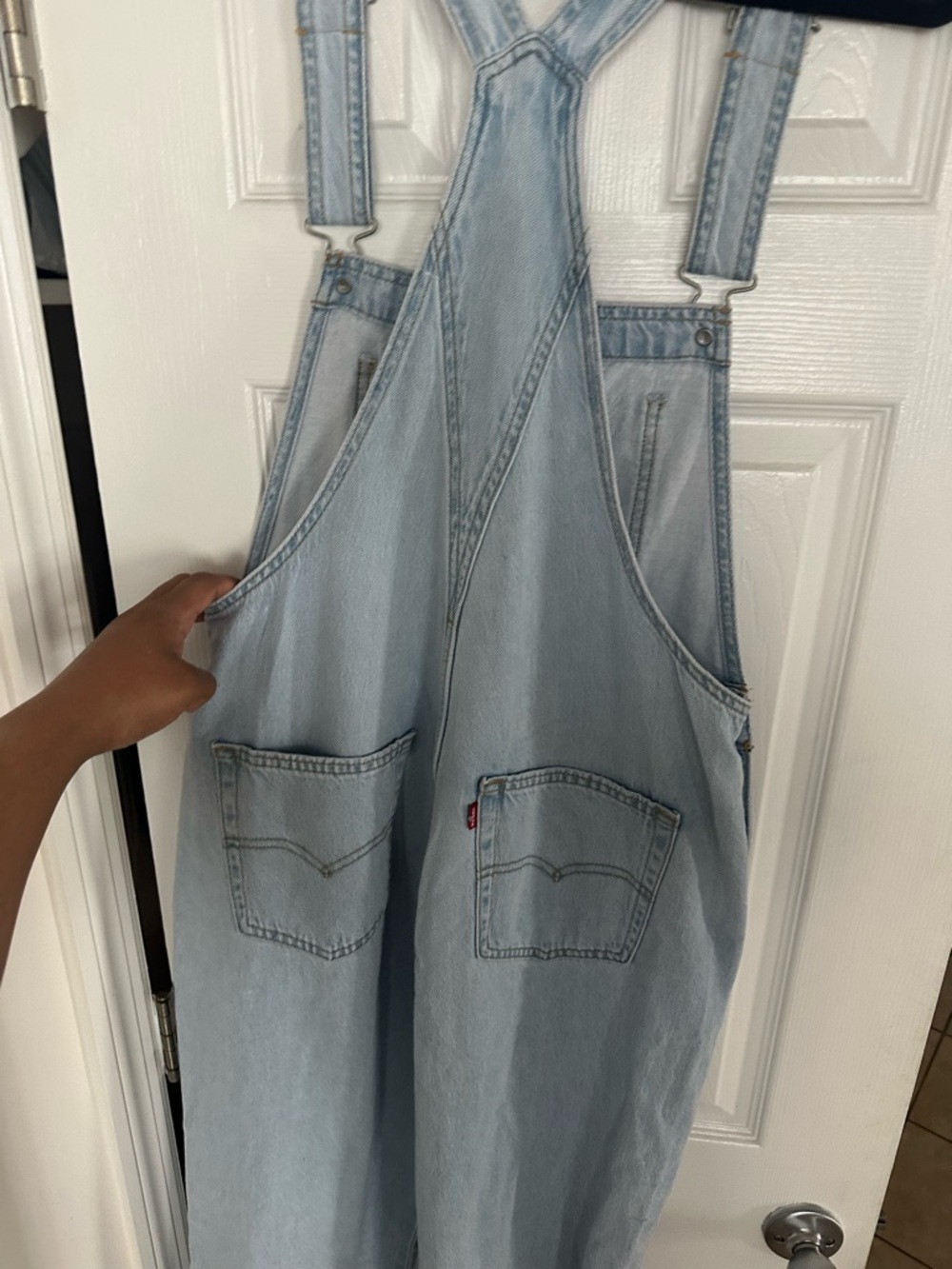 Light Wash Denim Overalls - Classic Bib Style Levi - Picture 9 of 10
